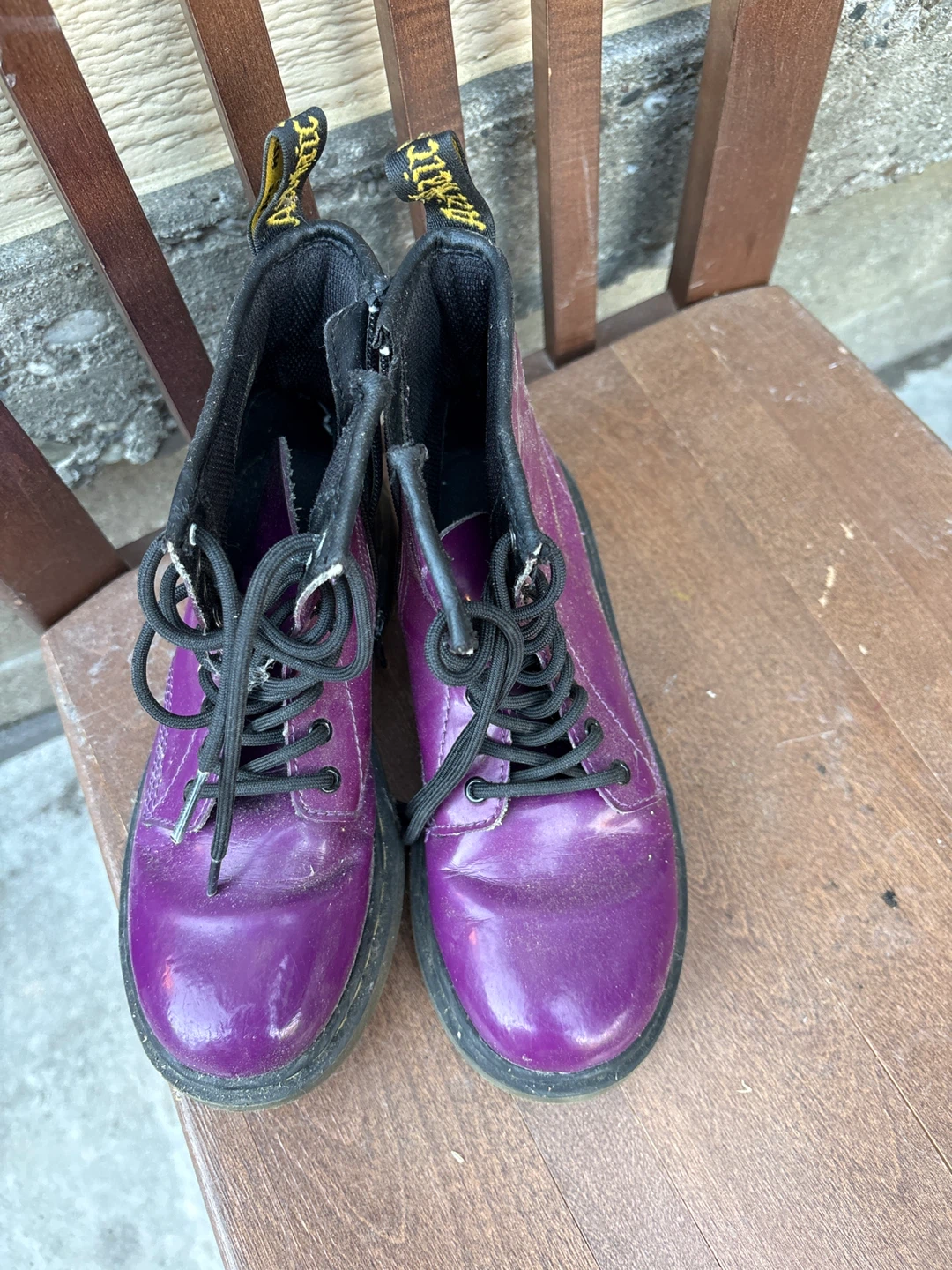 Dr. Martens Purple Patent Leather Boots