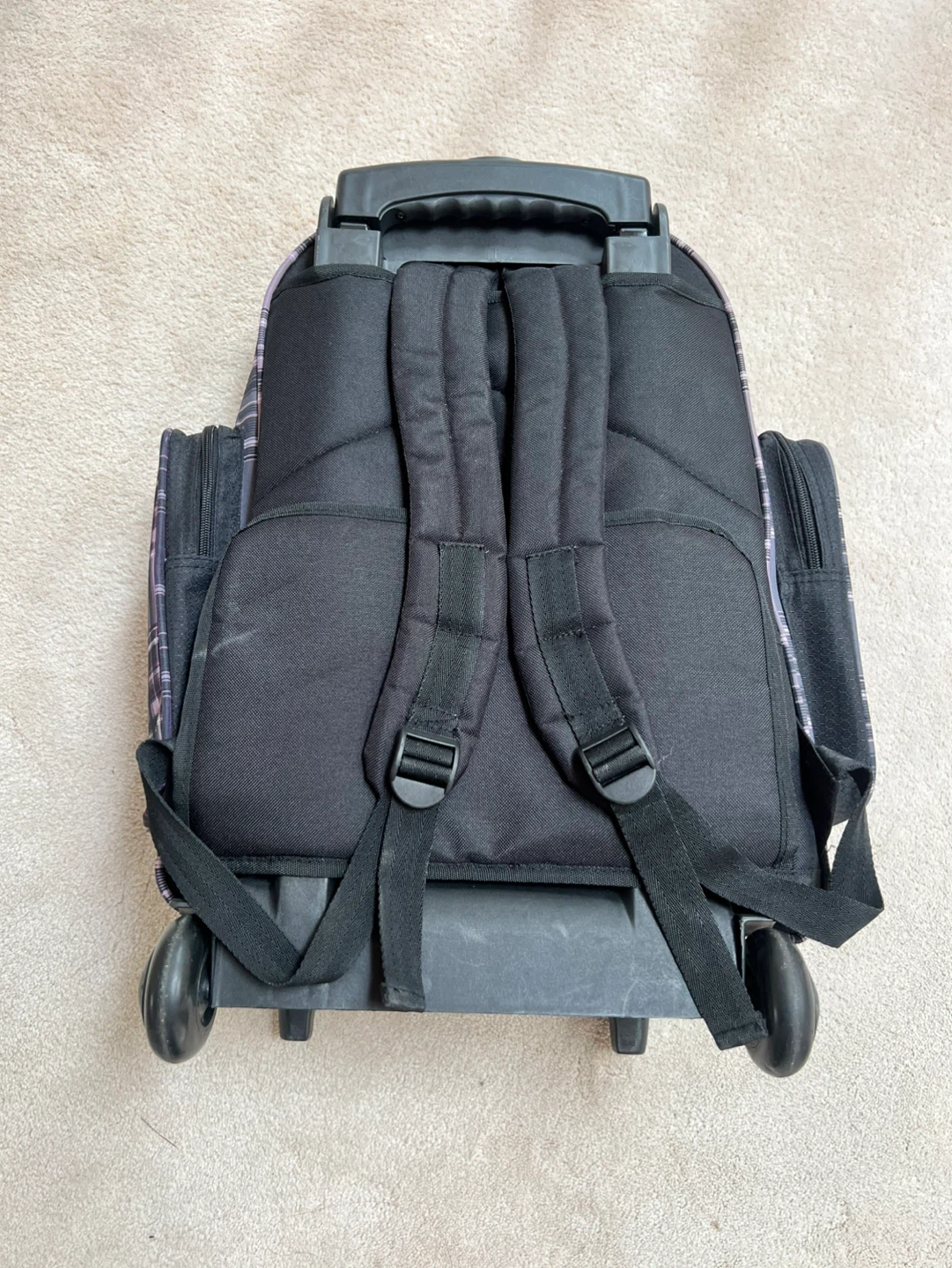 Rolling Backpack with Plaid Design - photo 2