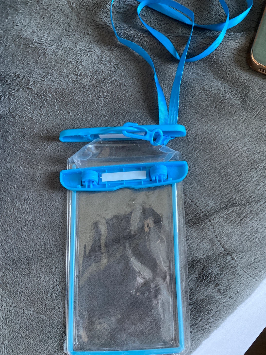 Waterproof Phone Pouch with Lanyard - Blue