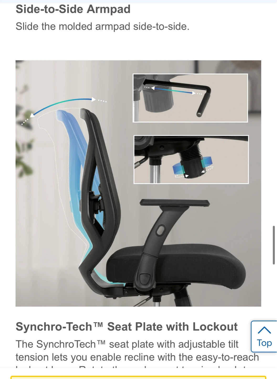 Black mesh office chair: ergonomic, flip-back arms - photo 4