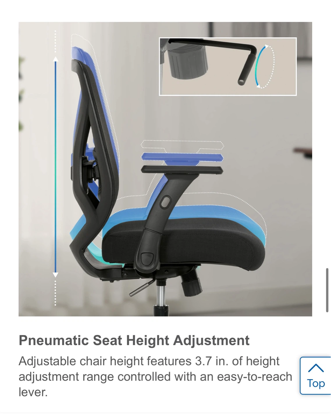 Black mesh office chair: ergonomic, flip-back arms - photo 3