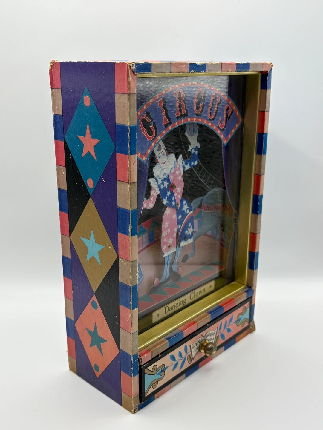 Vintage Circus Dancing Clown Music Box with Drawer - photo 3