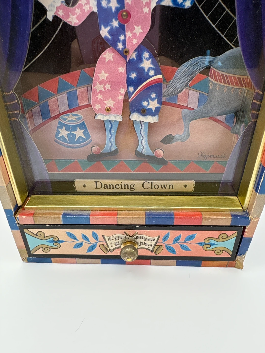 Vintage Circus Dancing Clown Music Box with Drawer - photo 5