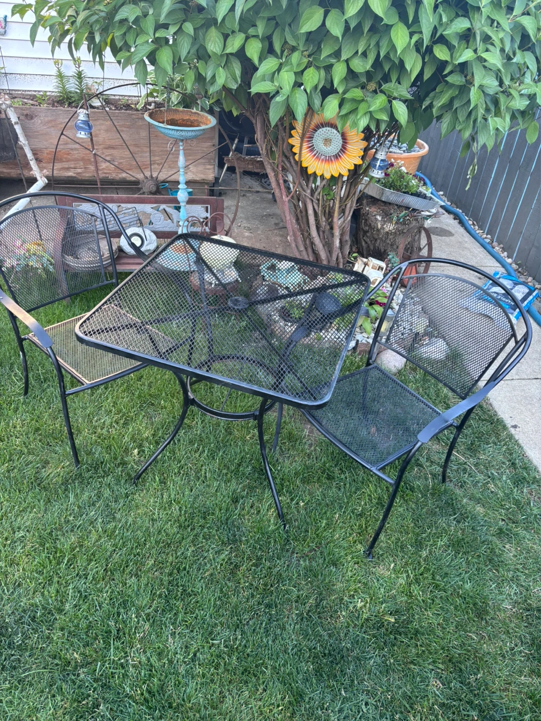 Black Metal Outdoor Dining Set
