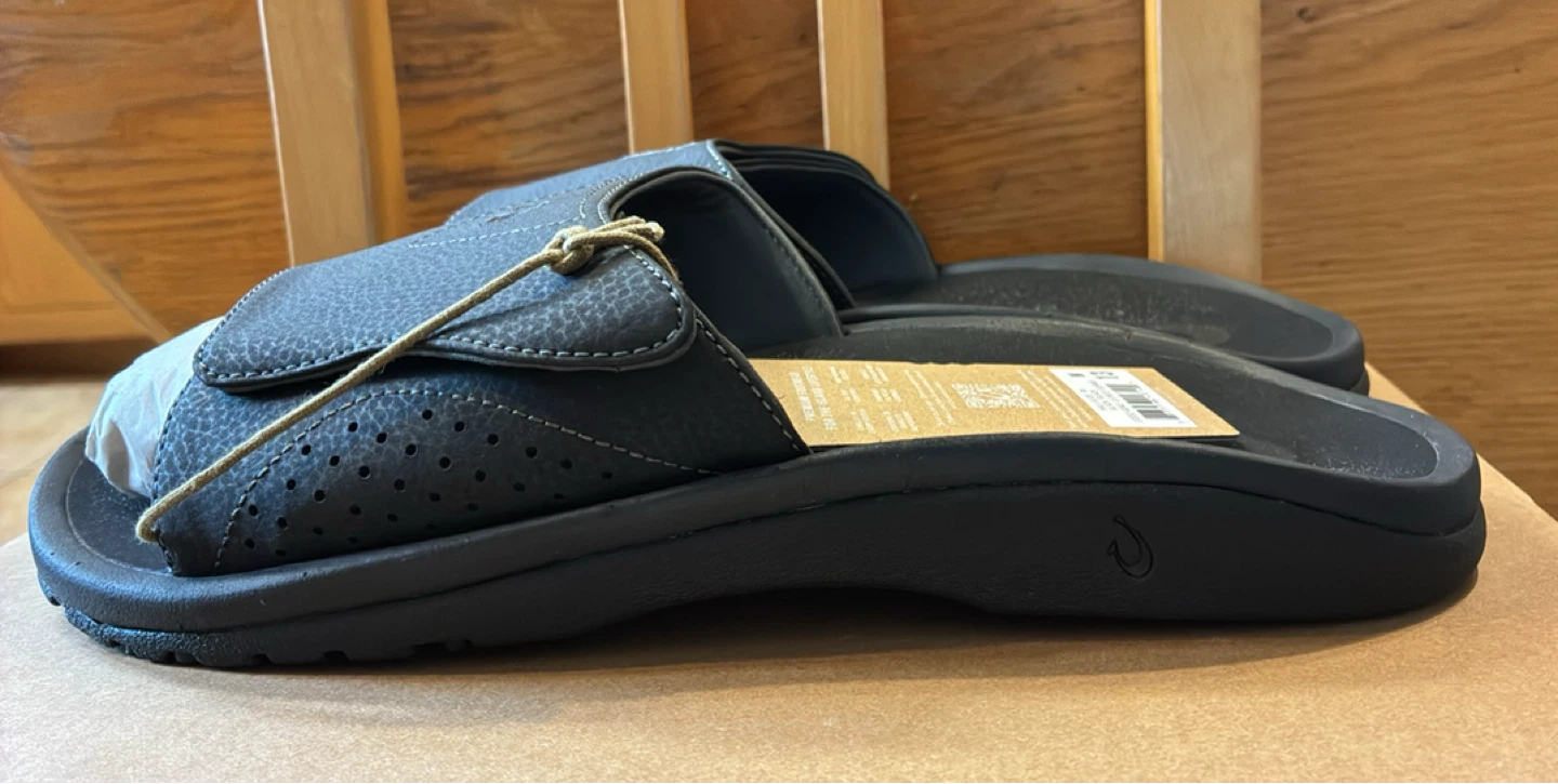 New OluKai Nalu Slide Sandals Men's Size 13 Black - photo 3