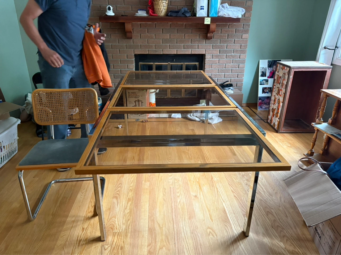 Vintage Glass Top dinning room table
