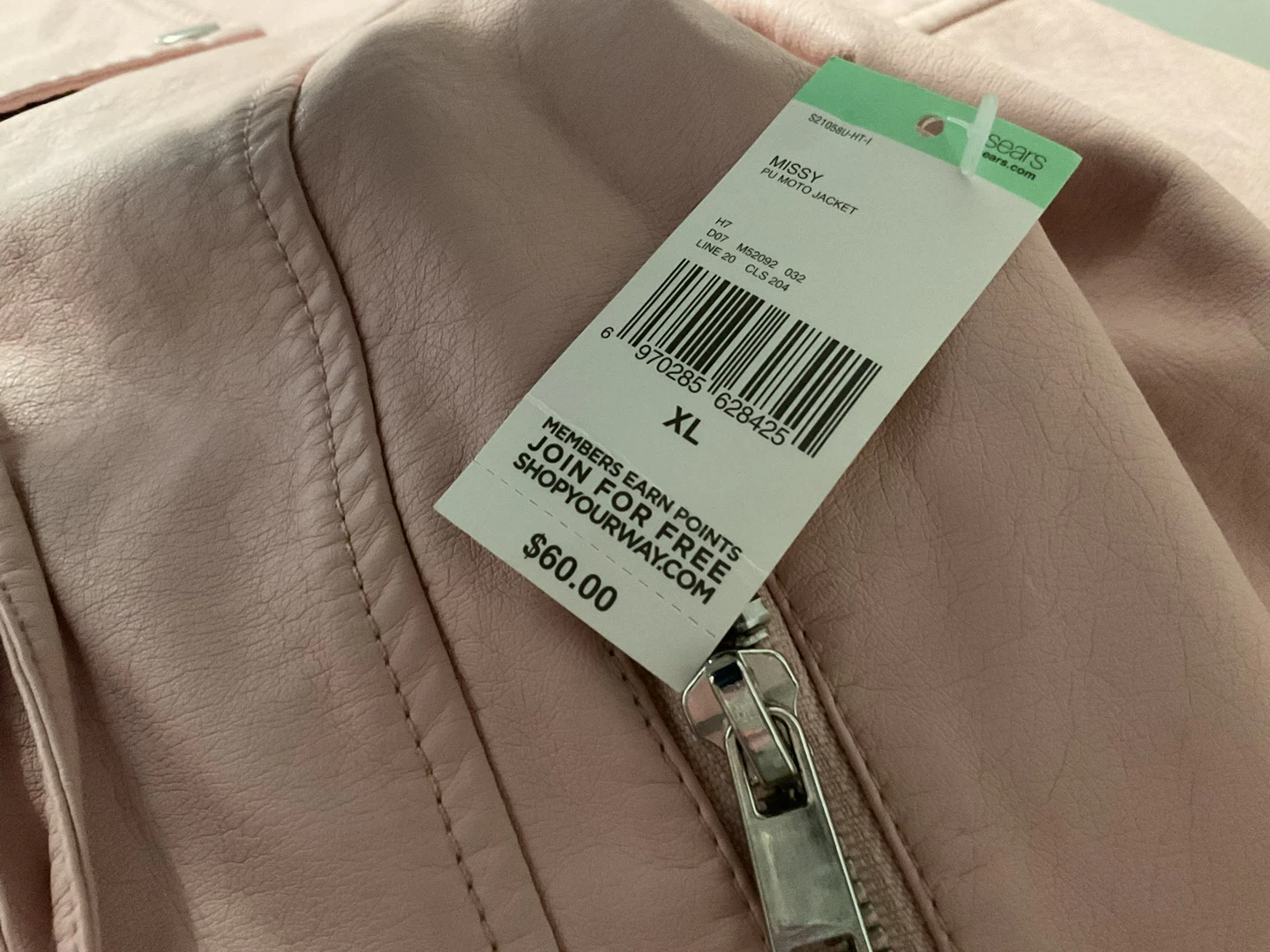 Simply Style Pink Moto Jacket - XL - photo 3