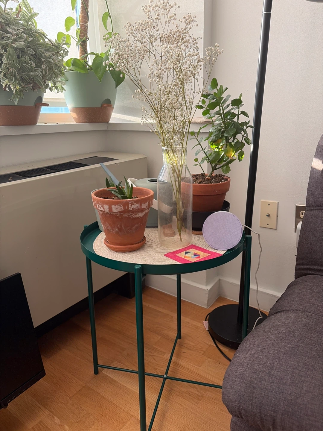 Green Metal Side Table