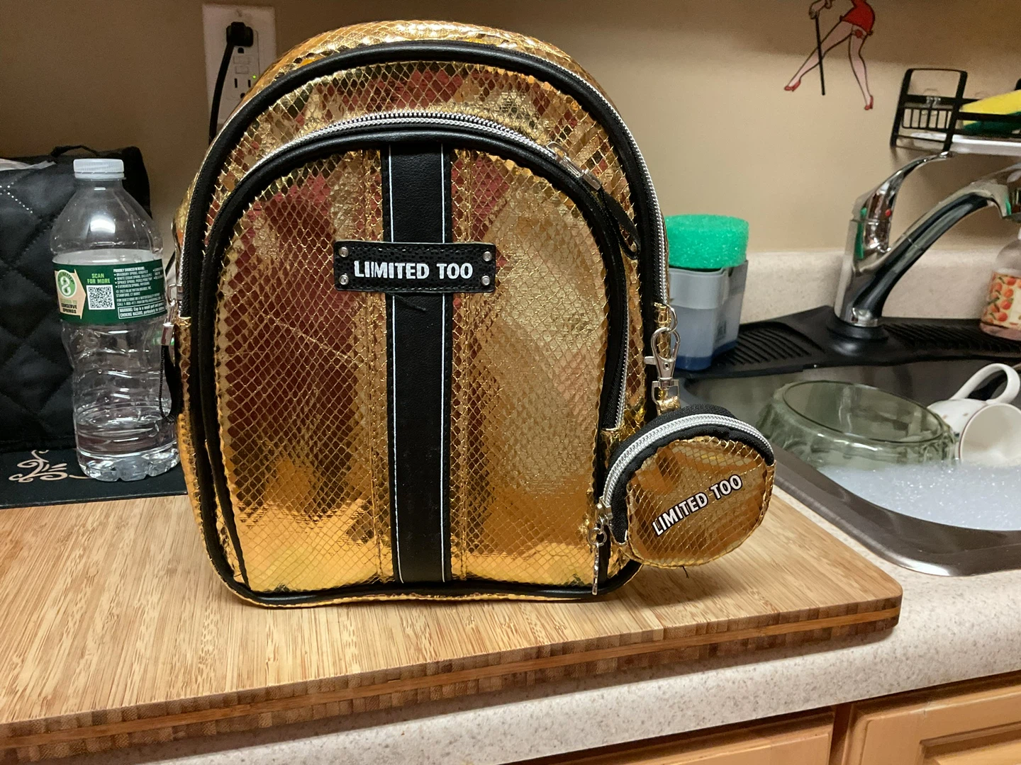 Limited Too Gold Backpack with Coin Purse