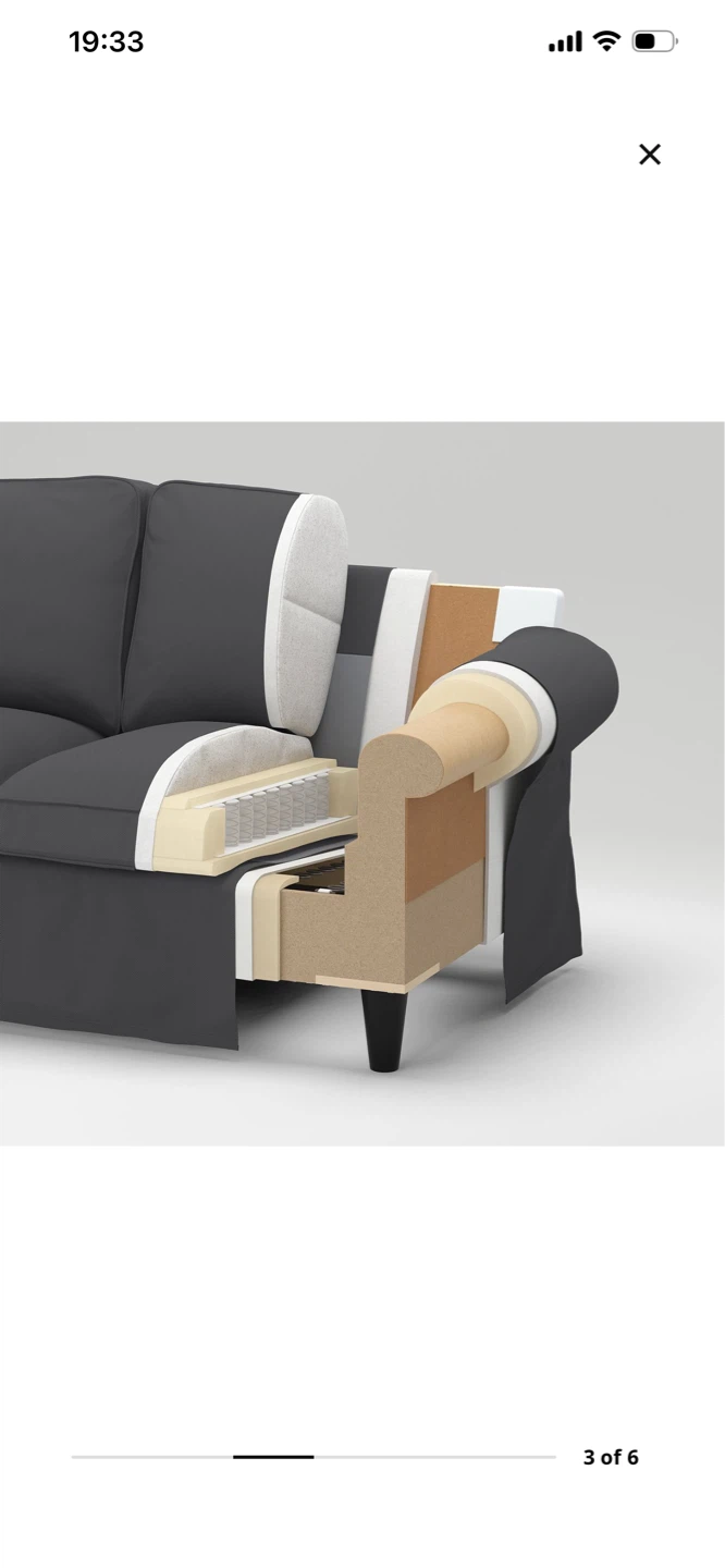 IKEA Uppland 3-seat sofa: dark grey, warranty transferable - photo 3