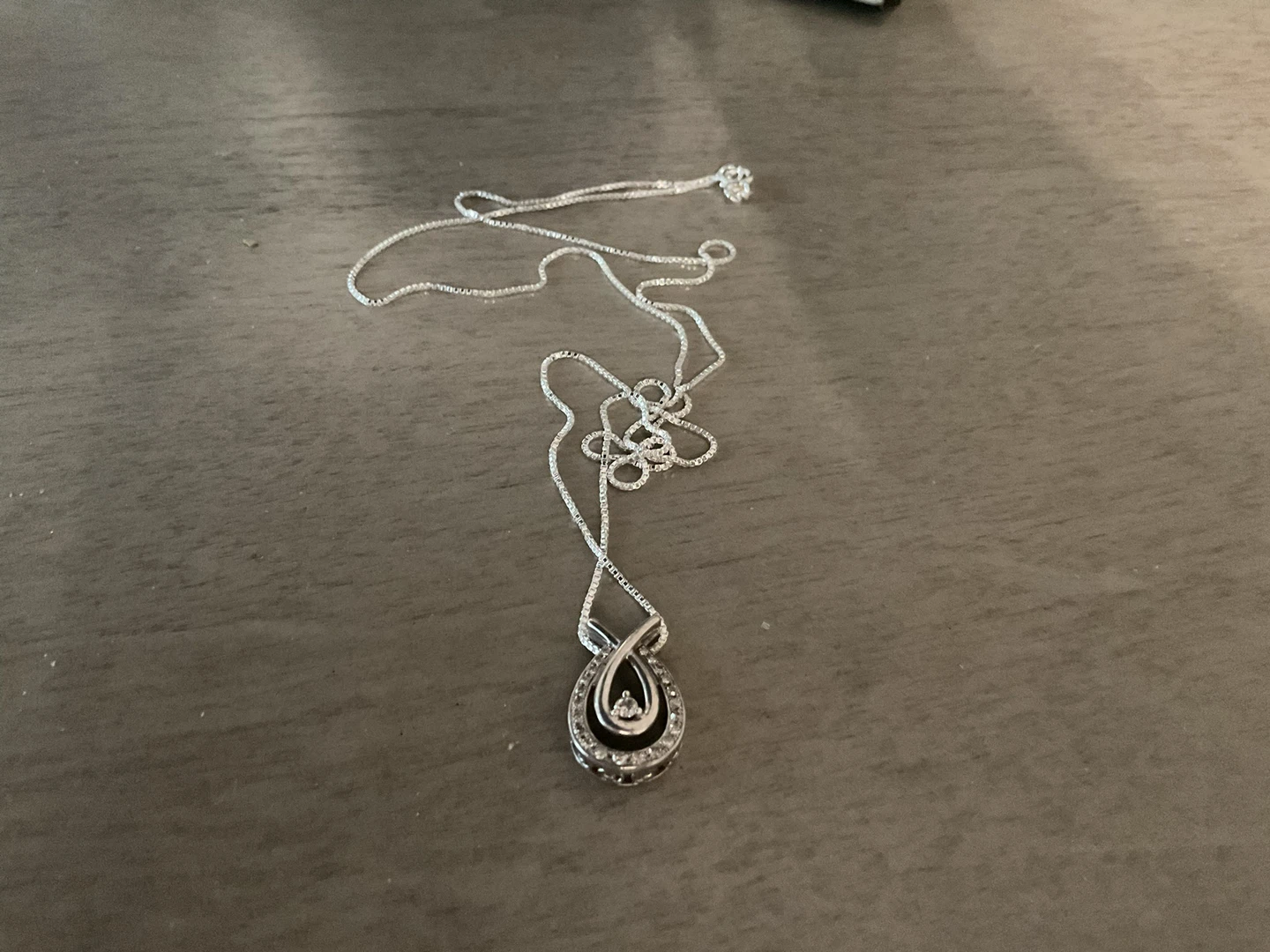 Sterling Silver Diamond Pendant Necklace - photo 3