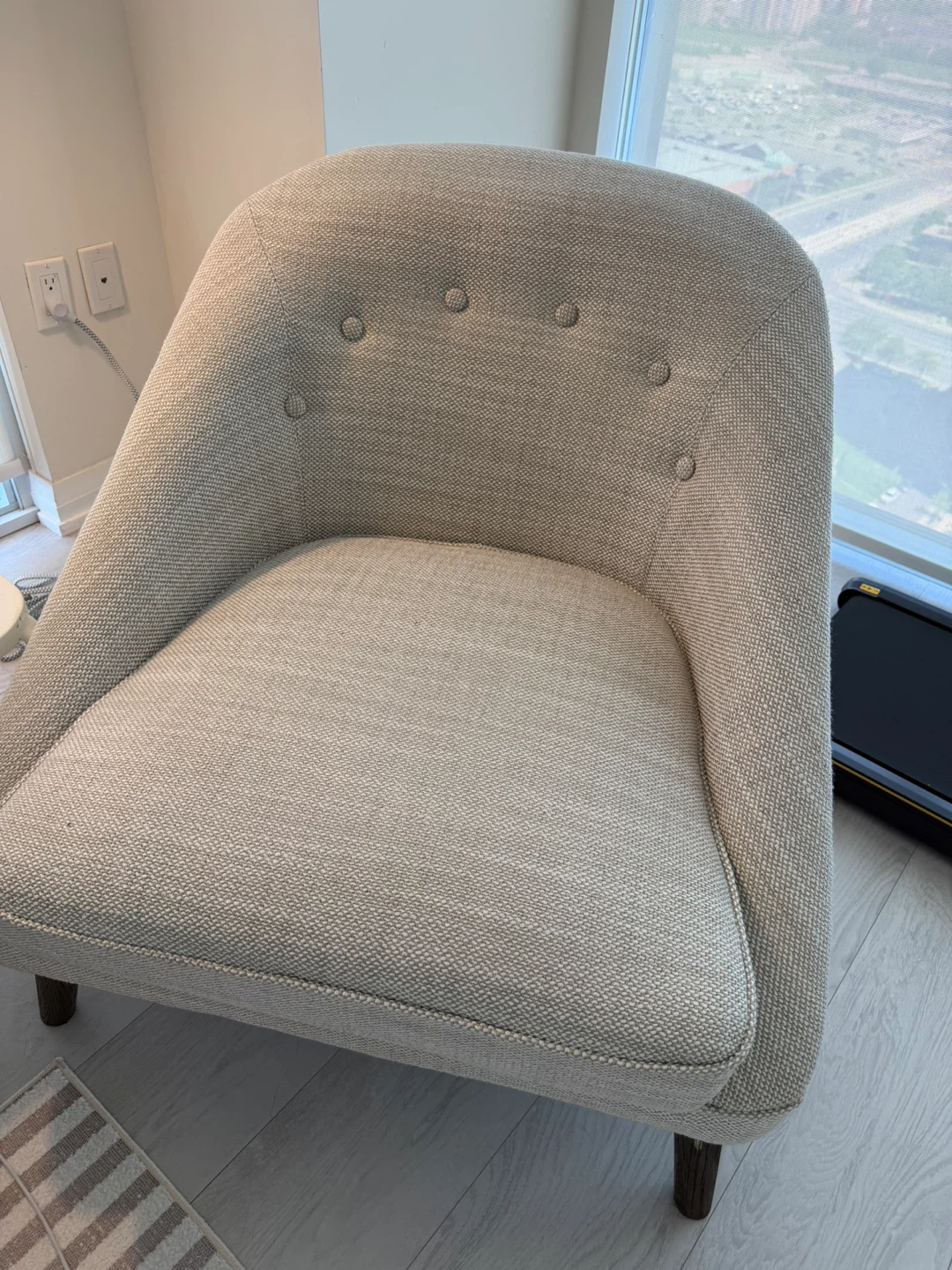 Cream Bouclé Accent Sofa Chair (2 available)
