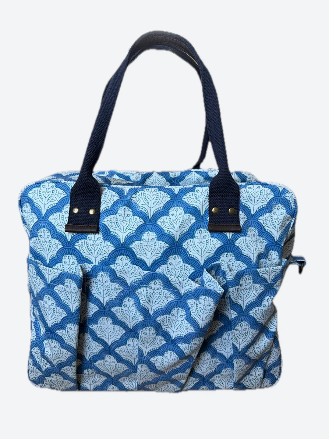 🆕 ROLLER RABBIT Blue & White Jemina Weekender