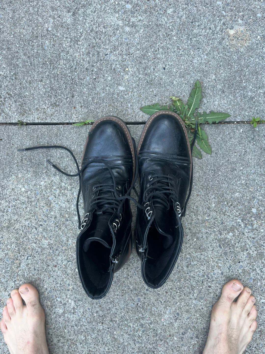 Black Lace-Up Combat Boots size 11