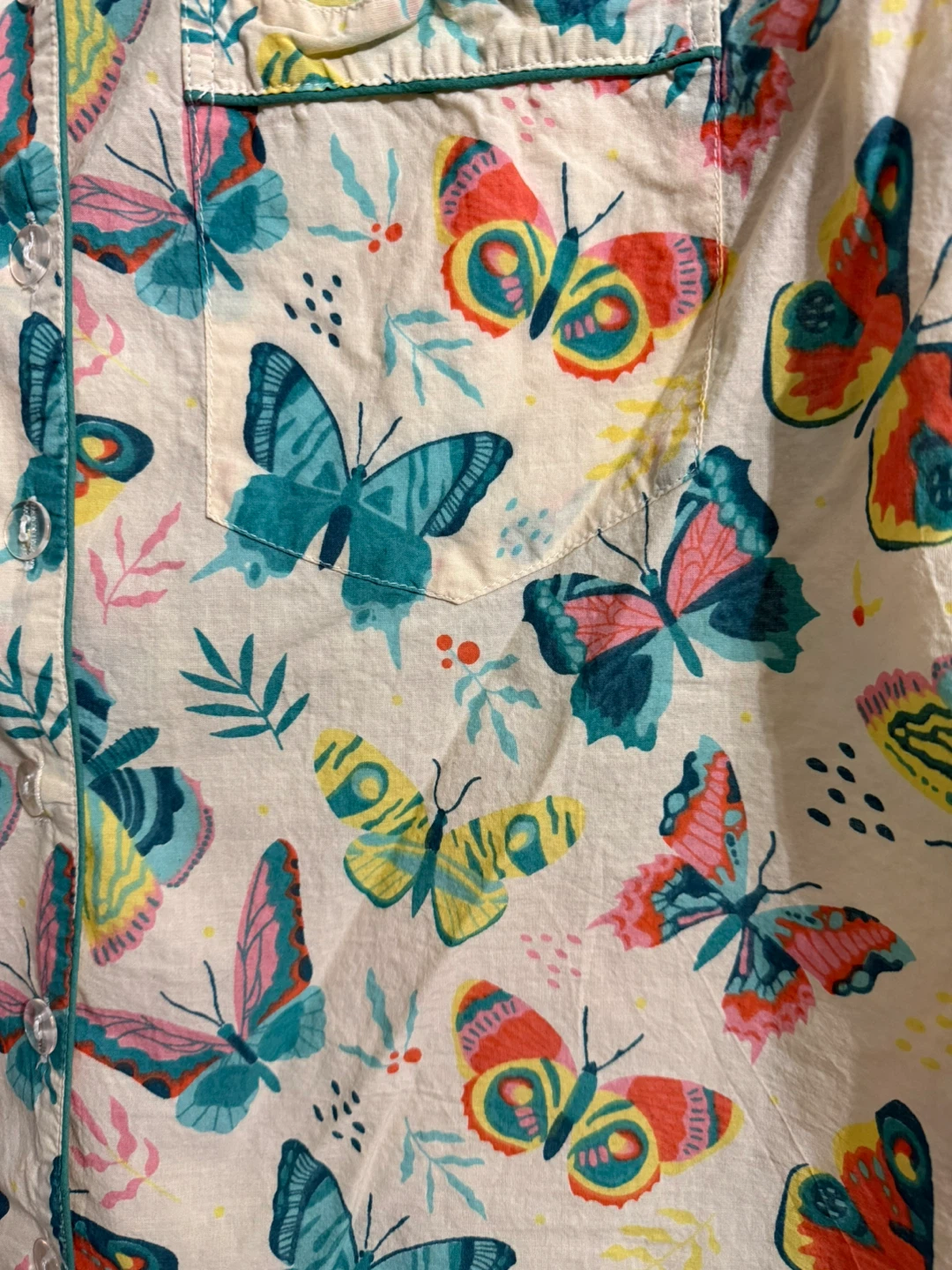 Short Sleeve Pajama Set with Butterfly Print - photo 5