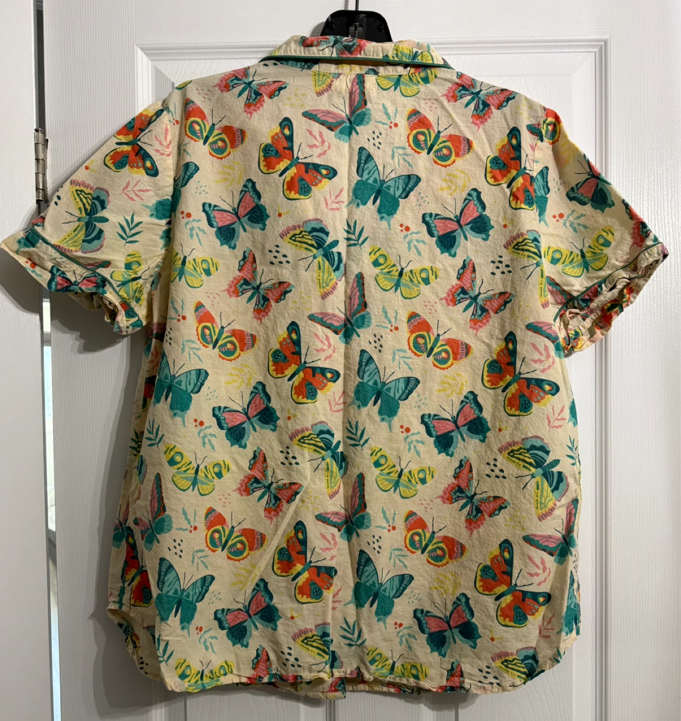 Short Sleeve Pajama Set with Butterfly Print - photo 4