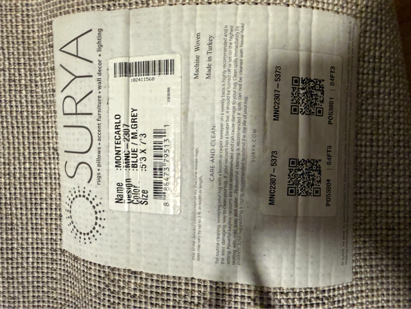 Surya Montecarlo Area Rug Blue/Grey 5'3" x 7'3" - photo 3