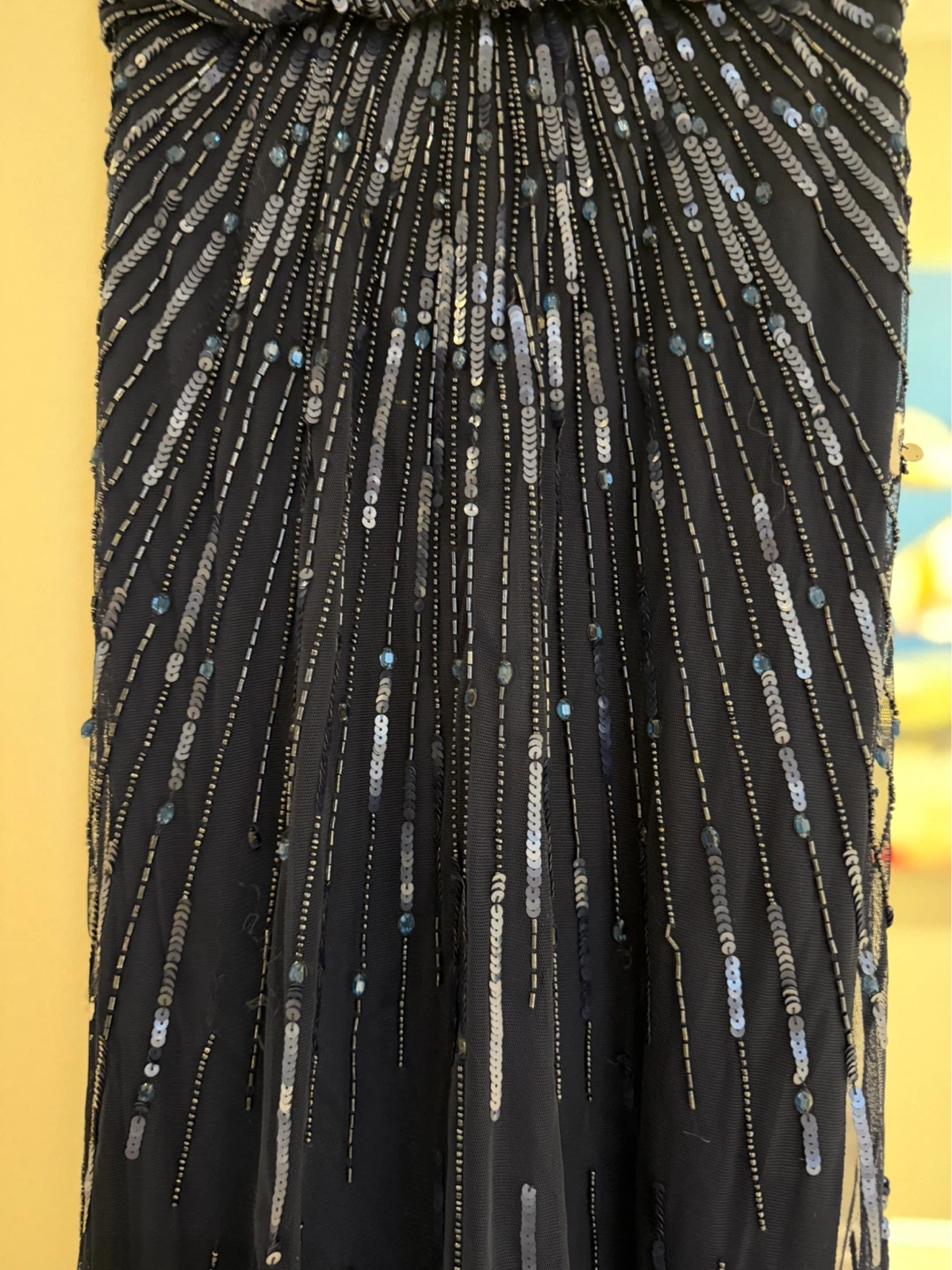 Aidan Mattox Navy Sequin Beaded Gown size 0 - photo 5