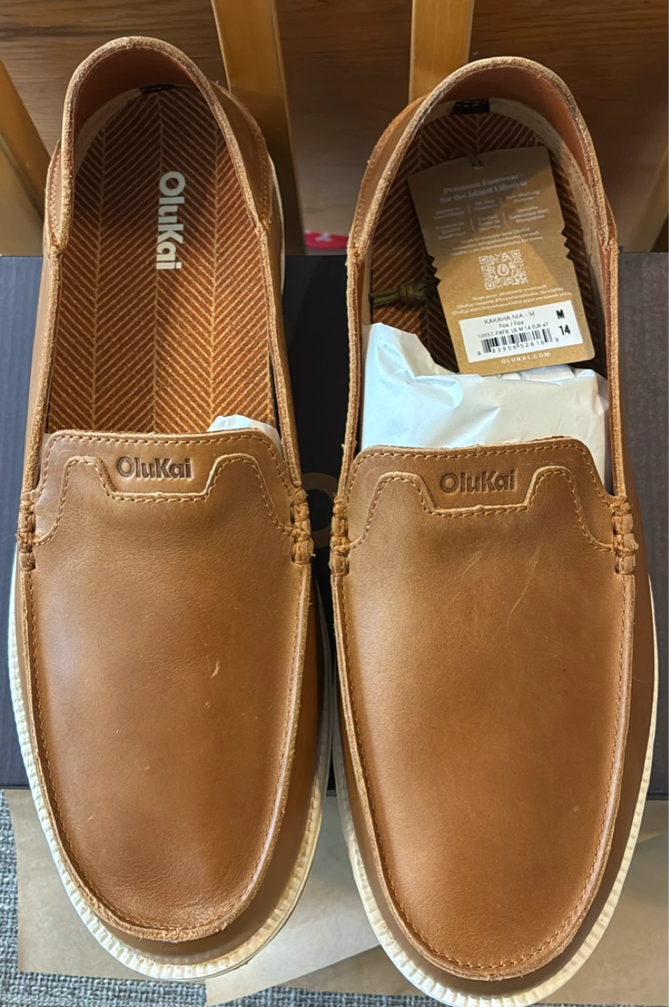 New OluKai Kahuawai Loa Men's Size 14 Slip-On Shoes