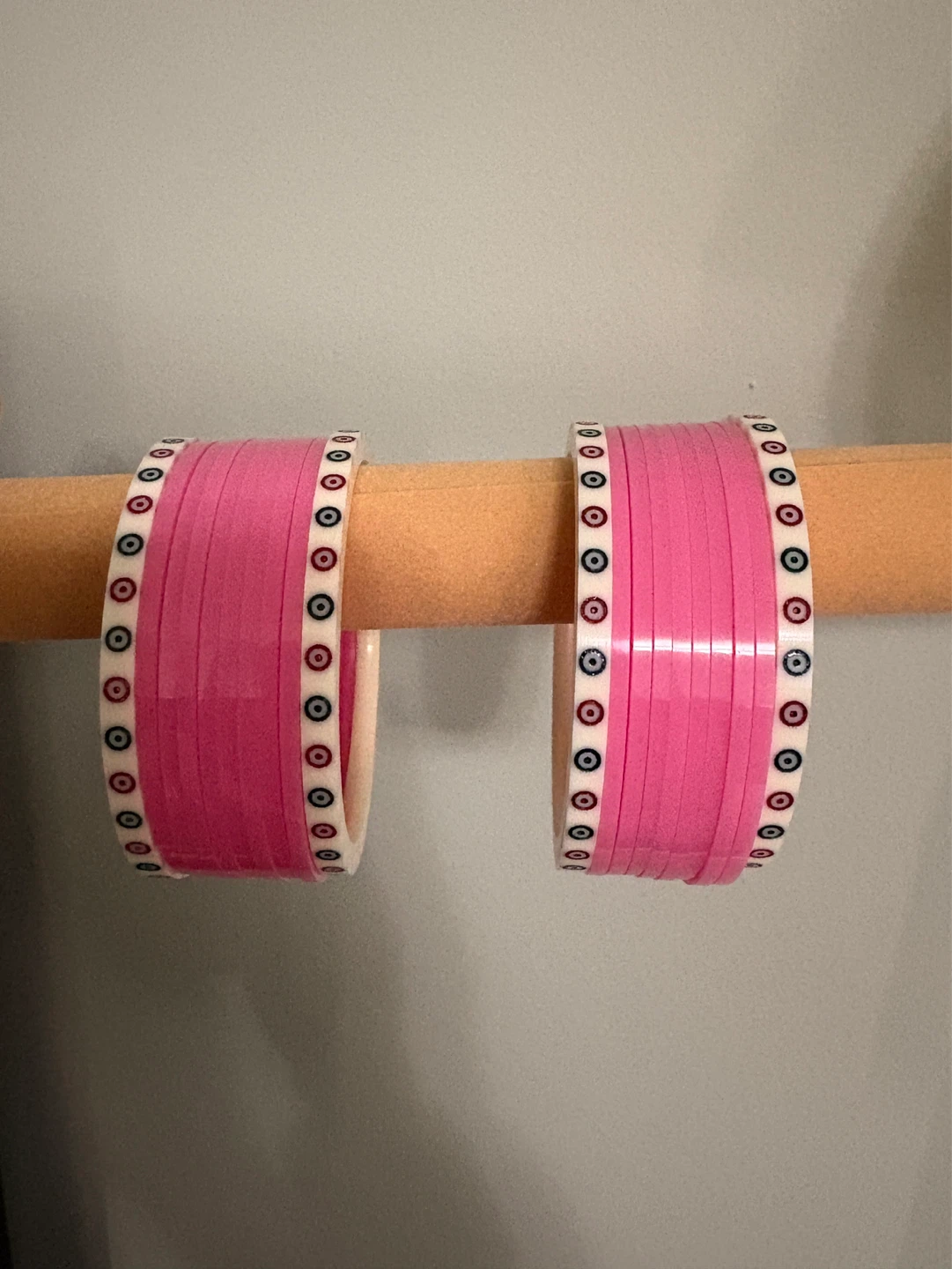 Set of 2 Indian Bangles - Pink and Red