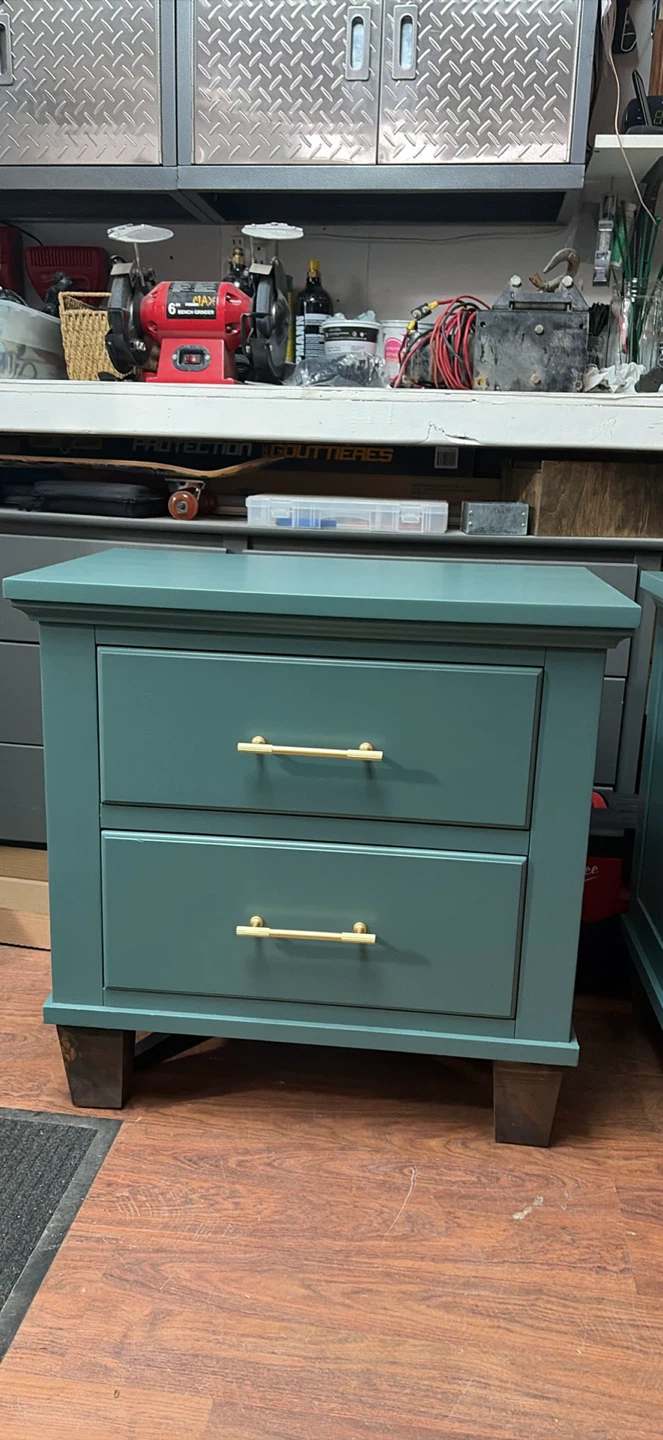 Pair of refinished wood nightstands - photo 2