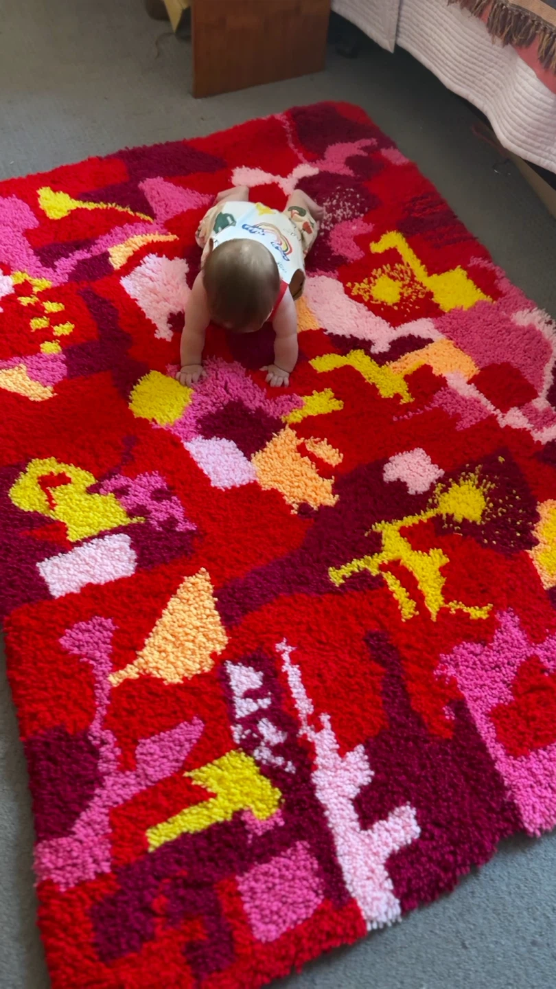 1970s Hand-Hooked Shag Rug | 50” x 70” - photo 3