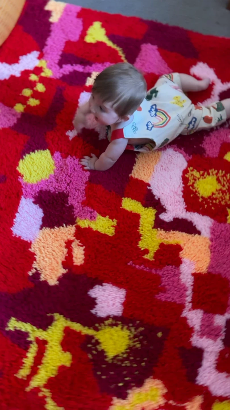 1970s Hand-Hooked Shag Rug | 50” x 70” - photo 4
