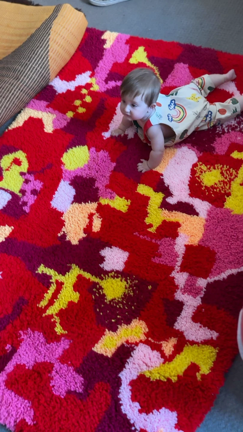1970s Hand-Hooked Shag Rug | 50” x 70”