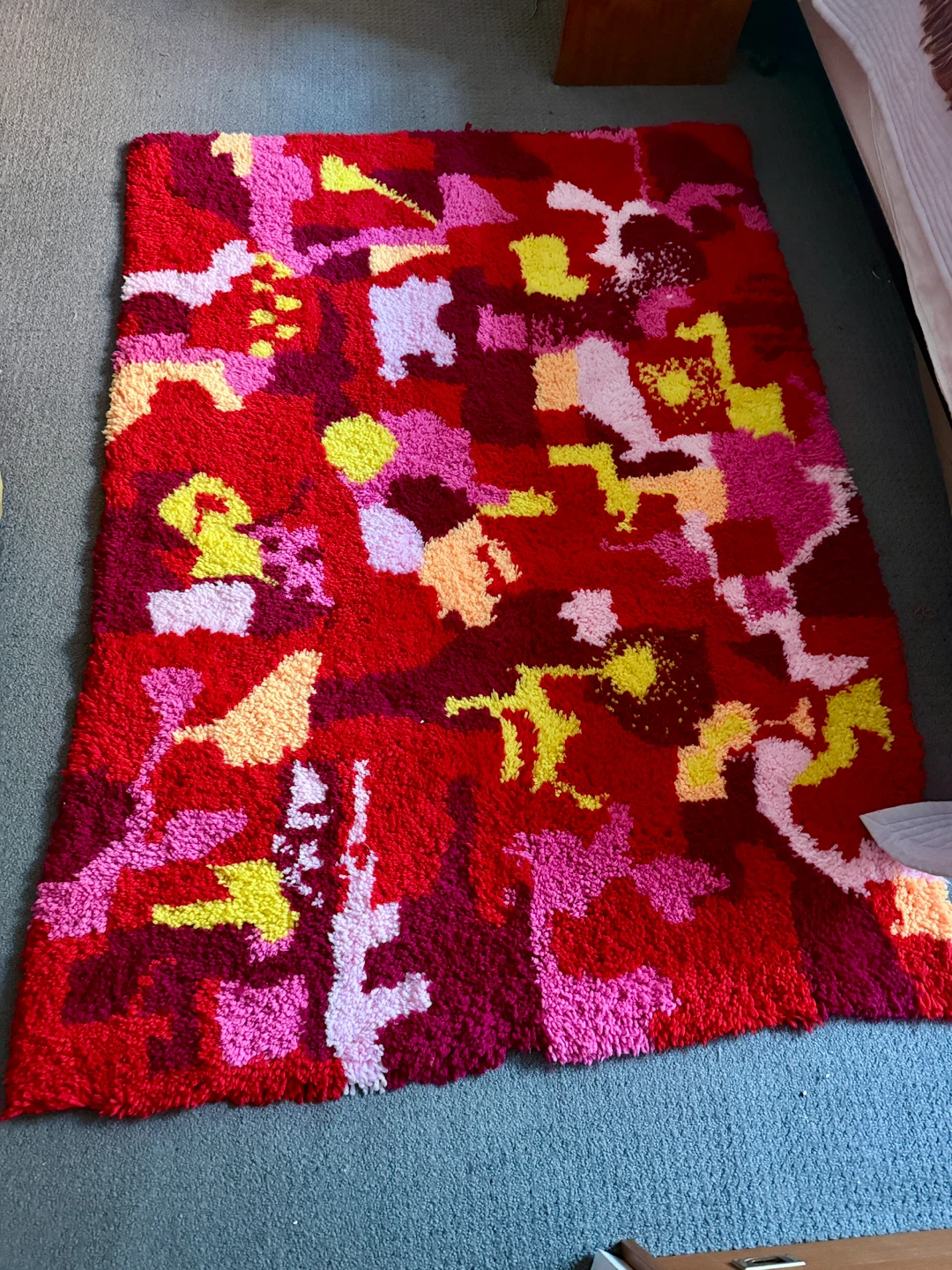 1970s Hand-Hooked Shag Rug | 50” x 70” - photo 5