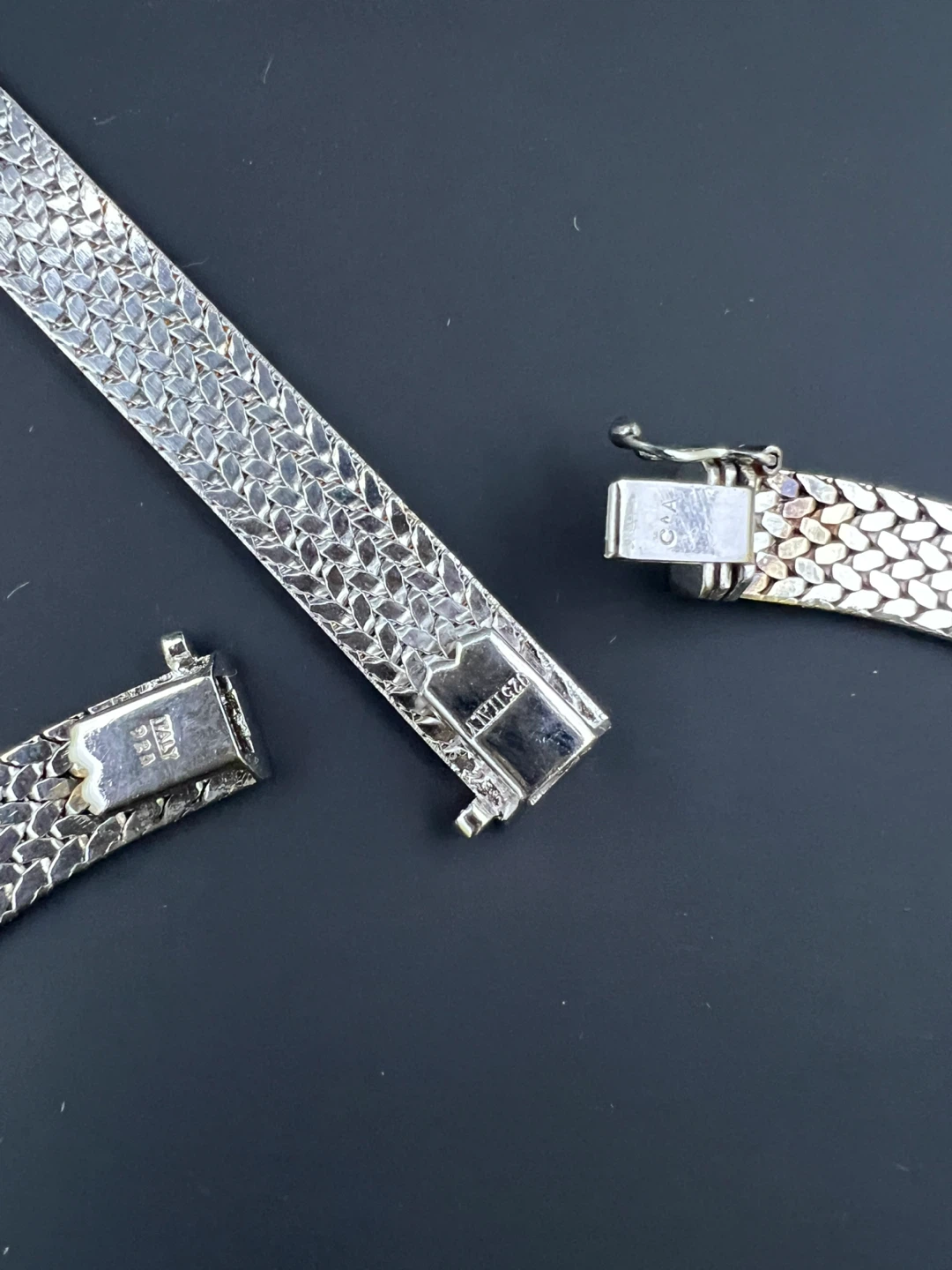 Vintage Italian Tri-Color Sterling Silver Jewelry Set - photo 5