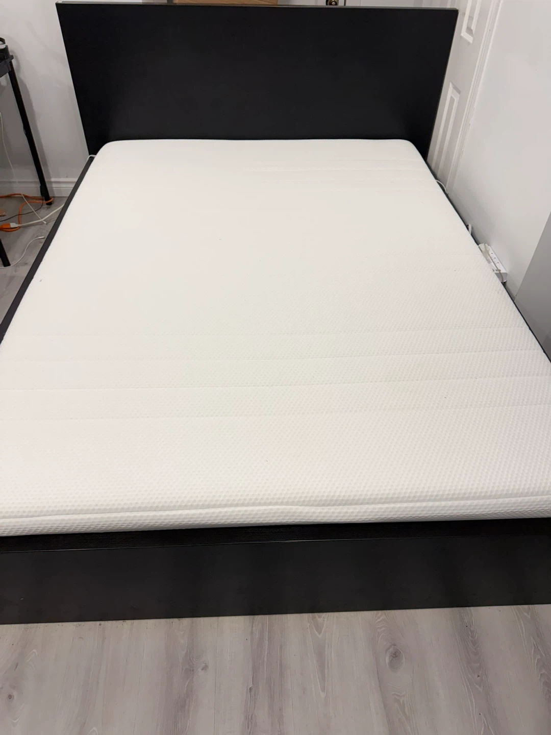 IKEA Malm Black Queen Bed Frame with Mattress - photo 3