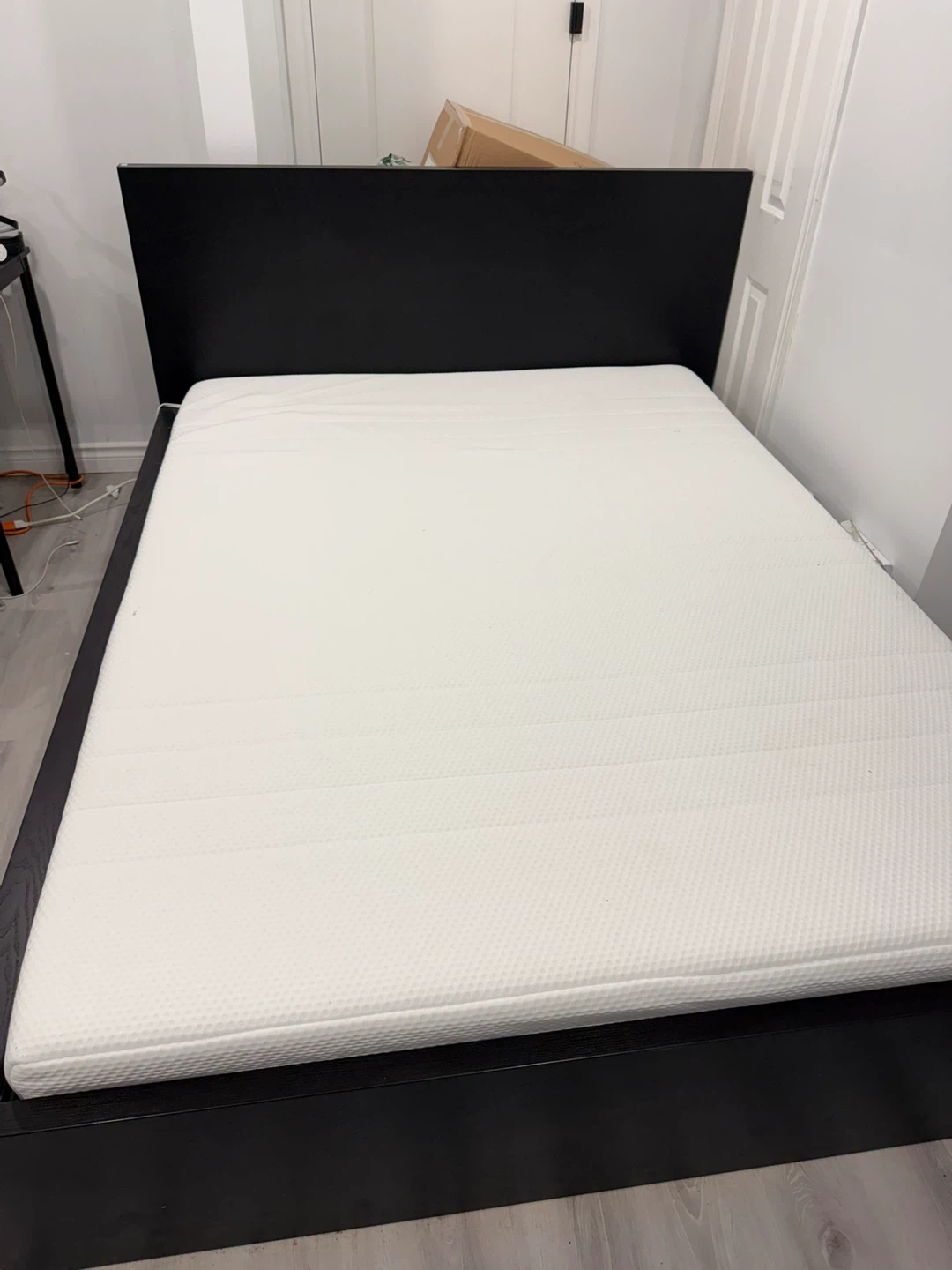 IKEA Malm Black Queen Bed Frame with Mattress - photo 5