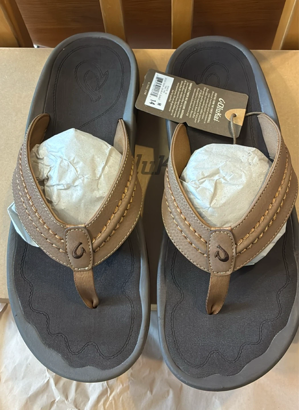 New OluKai Men's Flip Flops Size 14 - photo 2