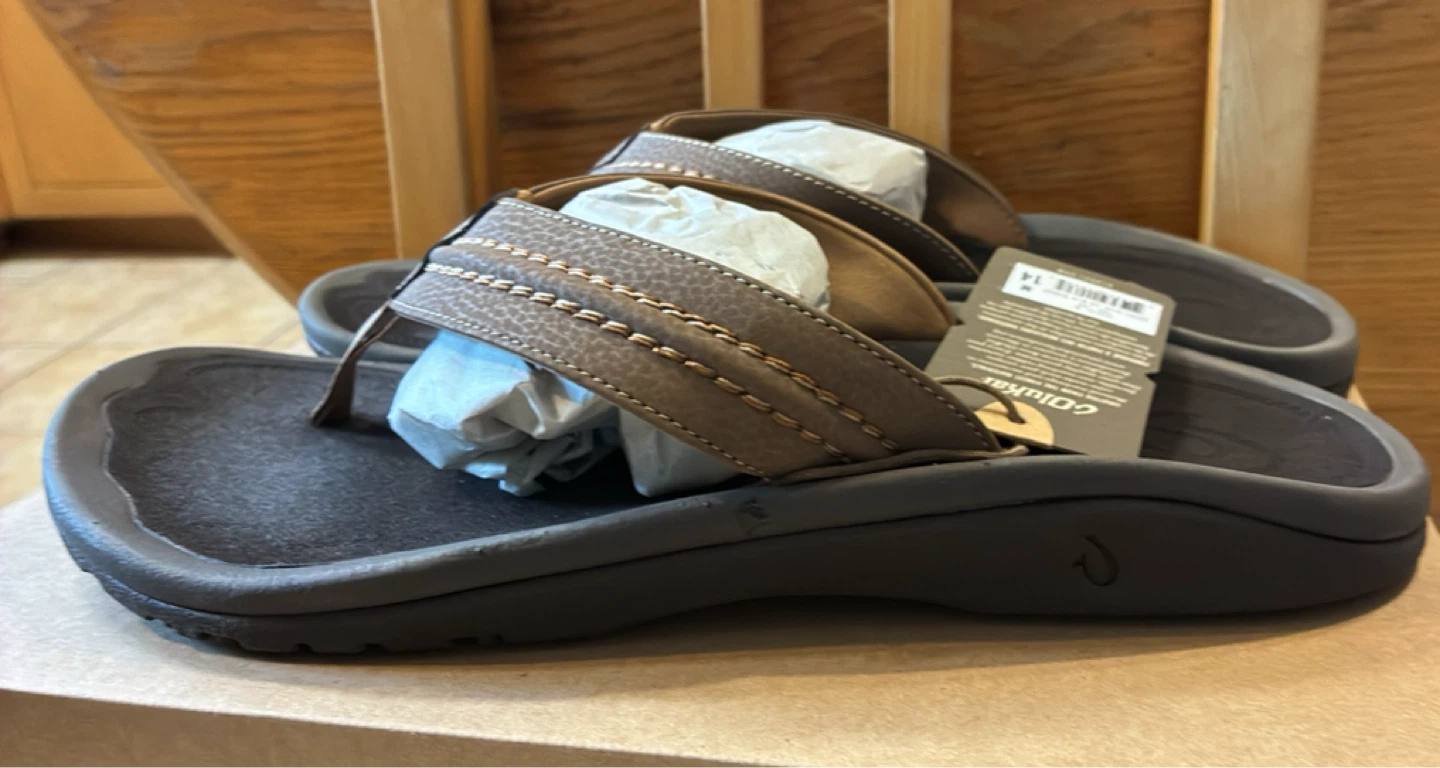 New OluKai Men's Flip Flops Size 14 - photo 3