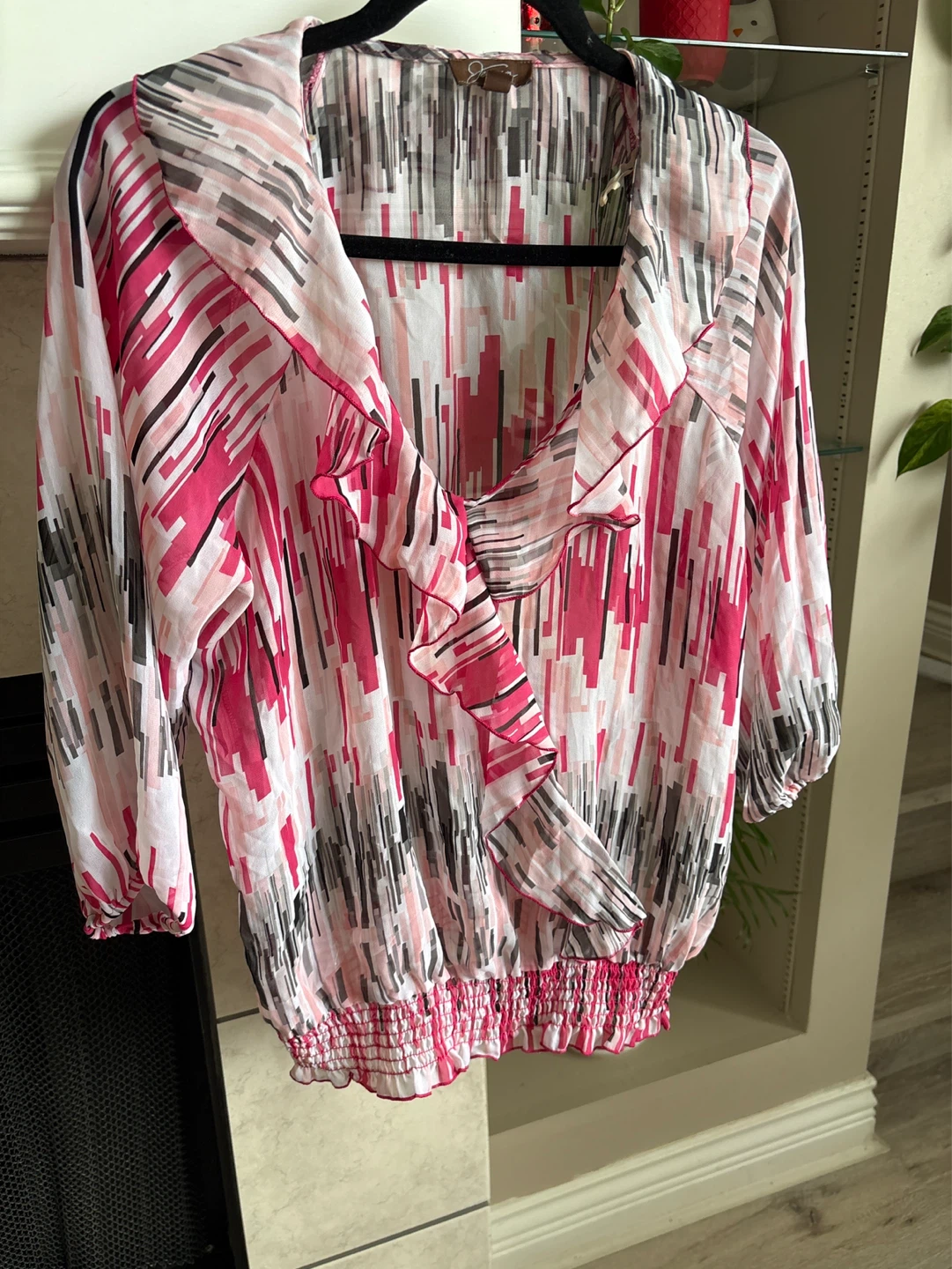 Jessica Simpson Women's Pink Abstract Print Blouse - photo 2
