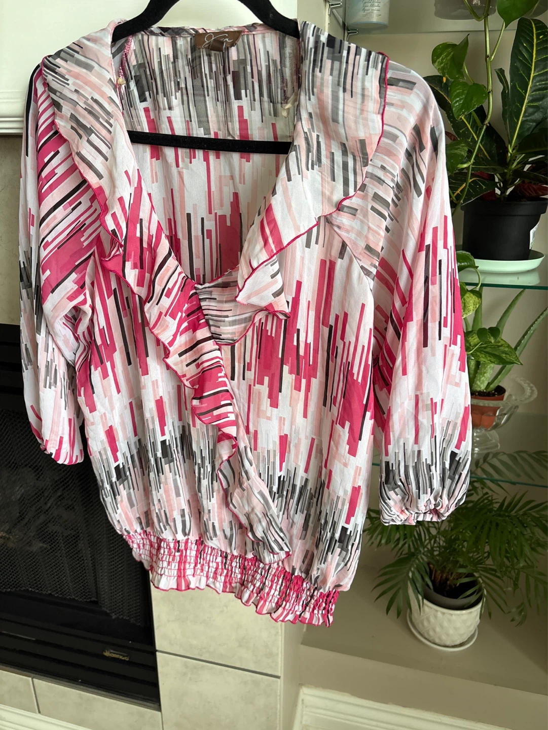 Jessica Simpson Women's Pink Abstract Print Blouse - photo 3