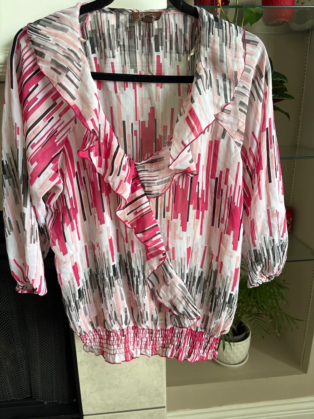 Jessica Simpson Women's Pink Abstract Print Blouse
