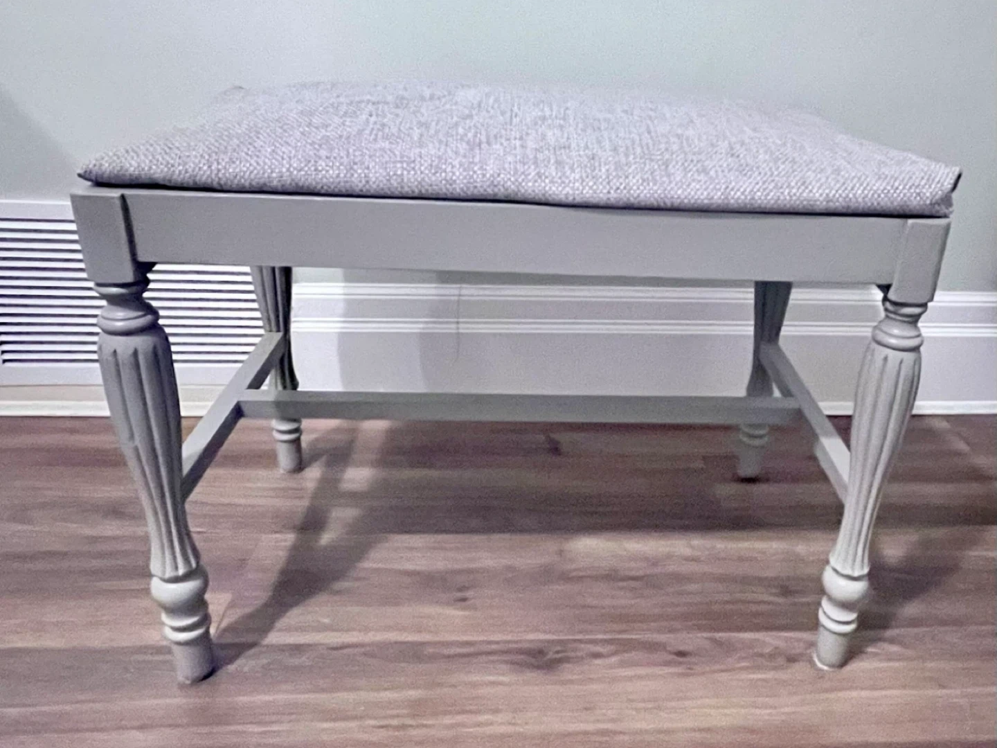 Vintage Upholstered Wood Bench