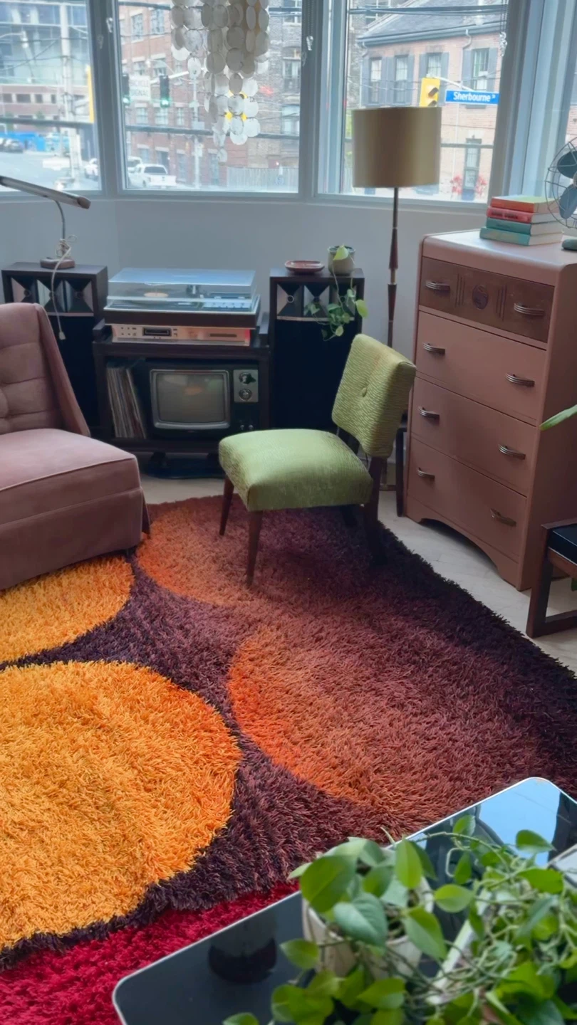 1970s Sunset Shag Wool Rug  – 9’10” x 6’7” - photo 3
