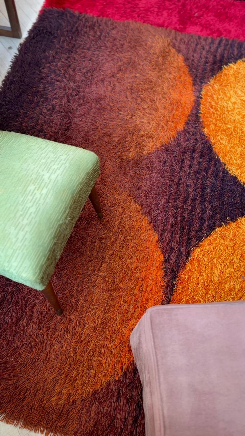 1970s Sunset Shag Wool Rug  – 9’10” x 6’7” - photo 2