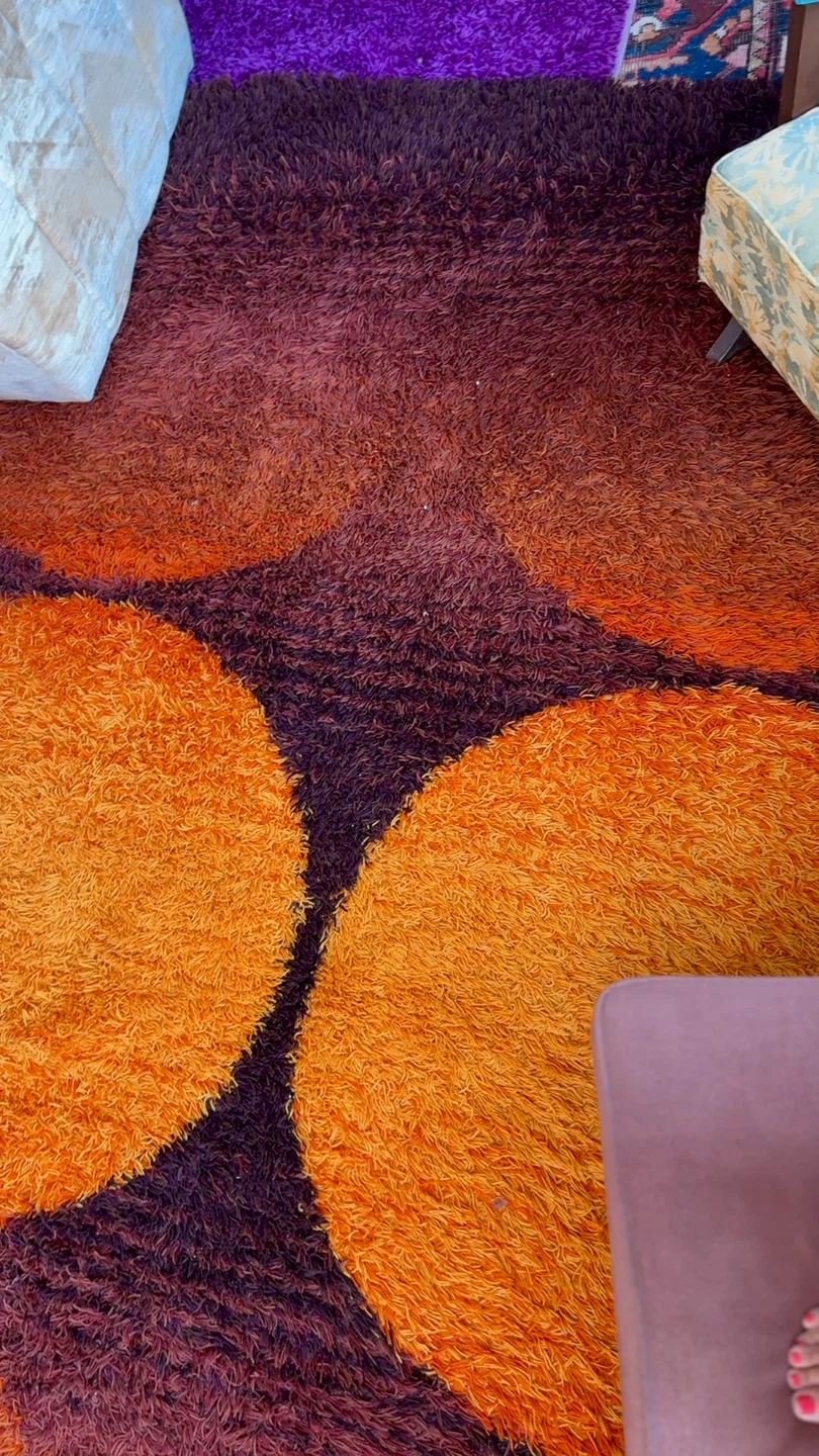 1970s Sunset Shag Wool Rug  – 9’10” x 6’7” - photo 4