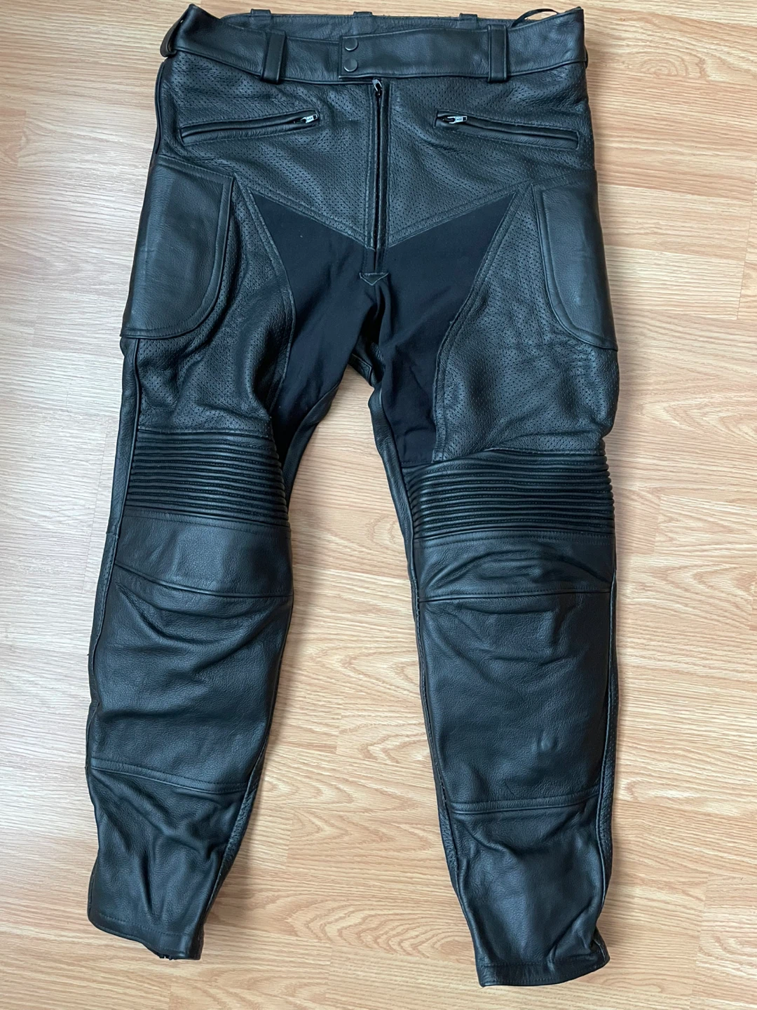 Black Leather Motorcycle Pants - photo 2