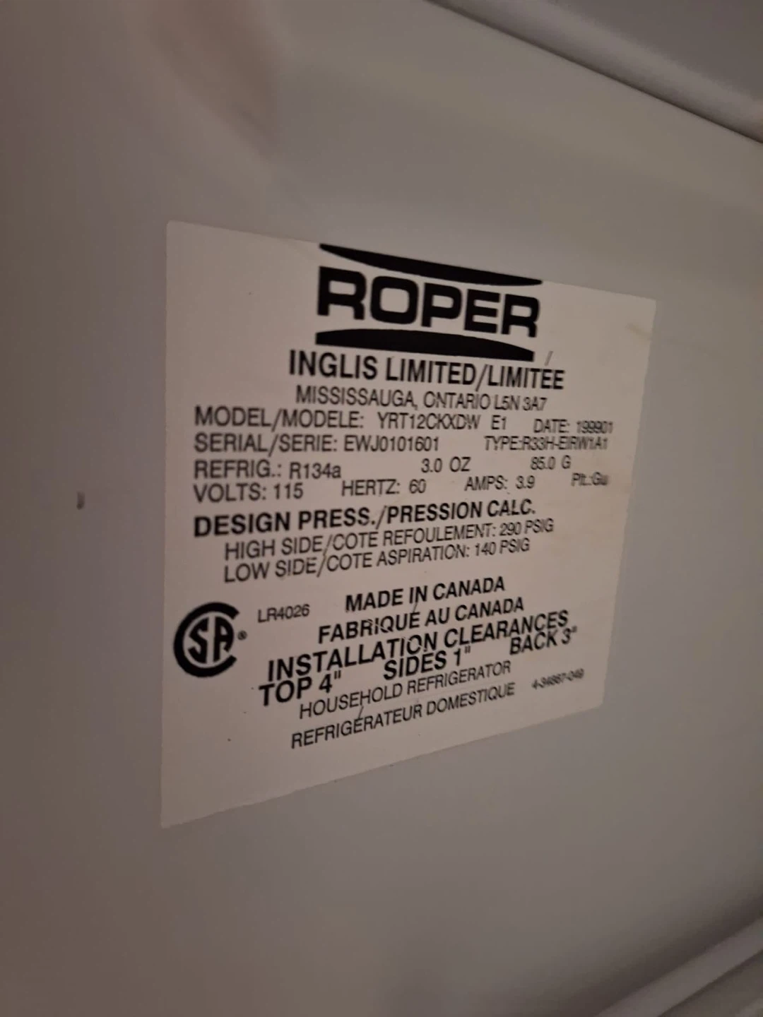 Roper Refrigerator - photo 5