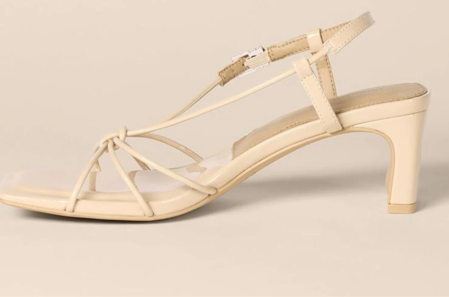 Amazon Essentials Women's Strappy Heeled Sandals Beige US 7.5 - photo 3