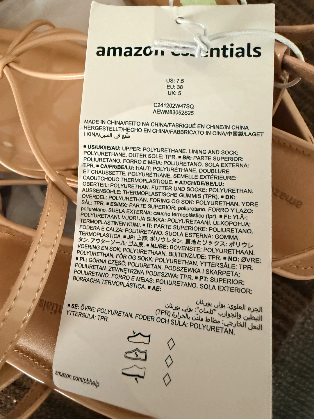 Amazon Essentials Women's Strappy Heeled Sandals Beige US 7.5 - photo 4