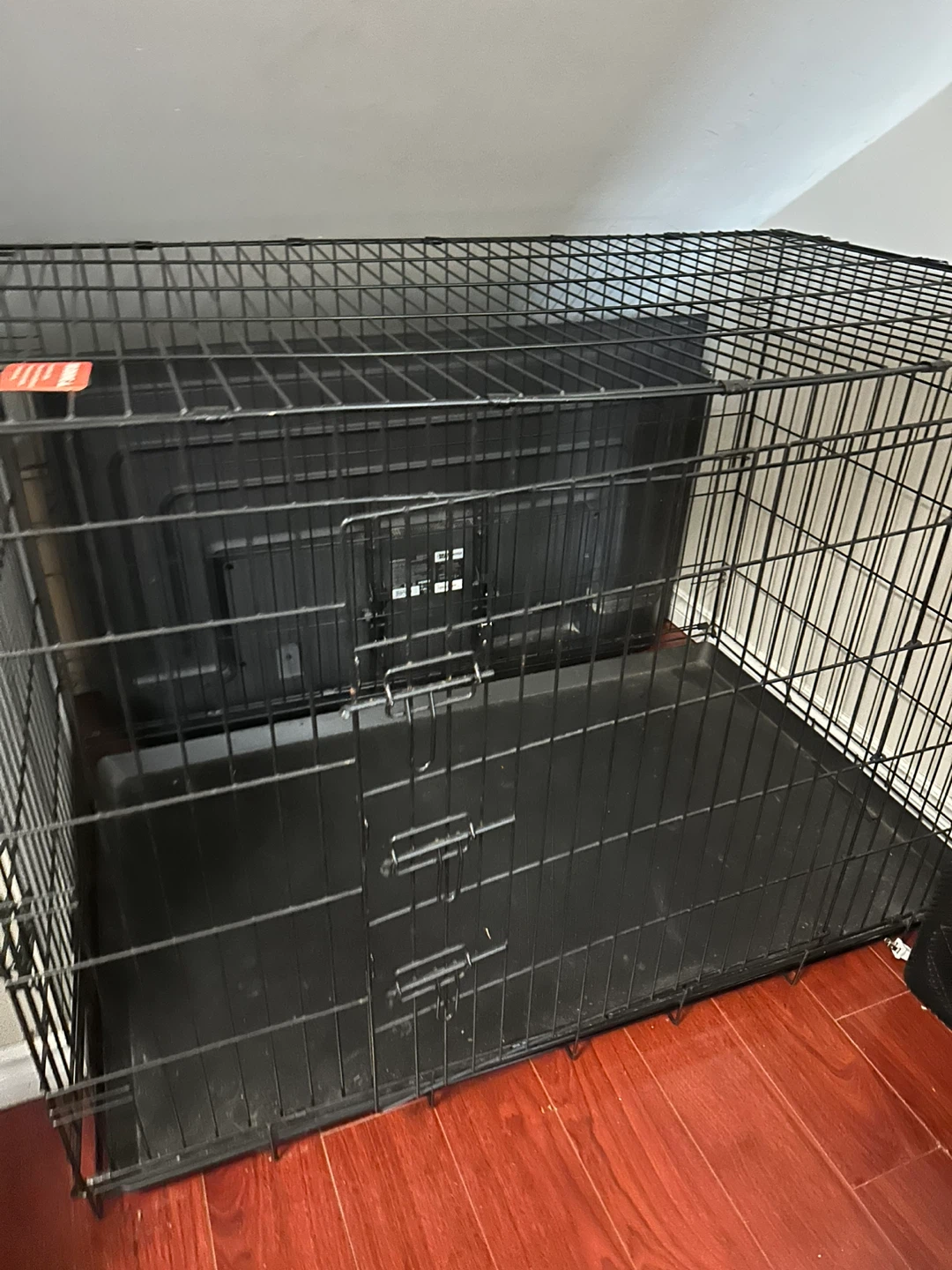 Black Wire Dog Crate with Plastic Tray - photo 2