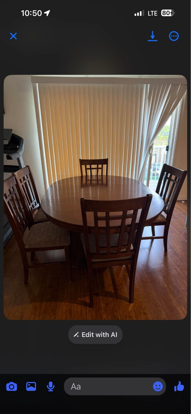 Wooden Dining Table and 4 Chairs