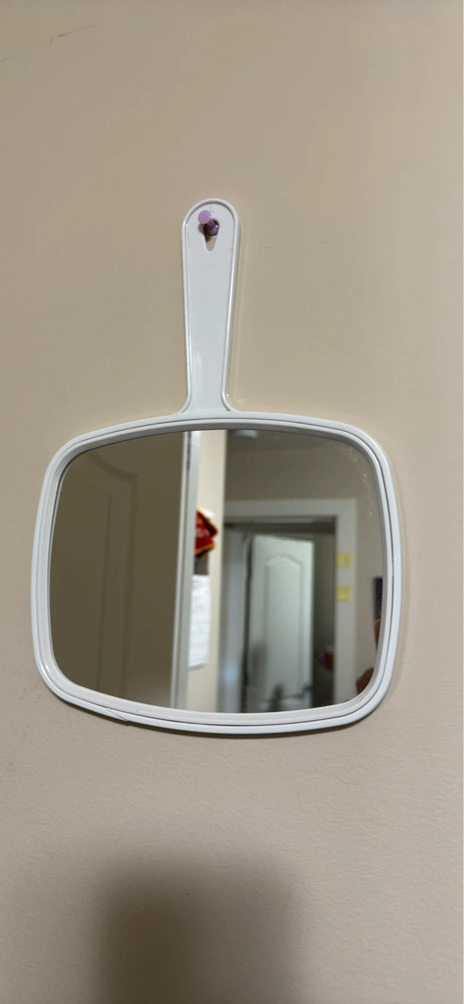 White Handheld Mirror