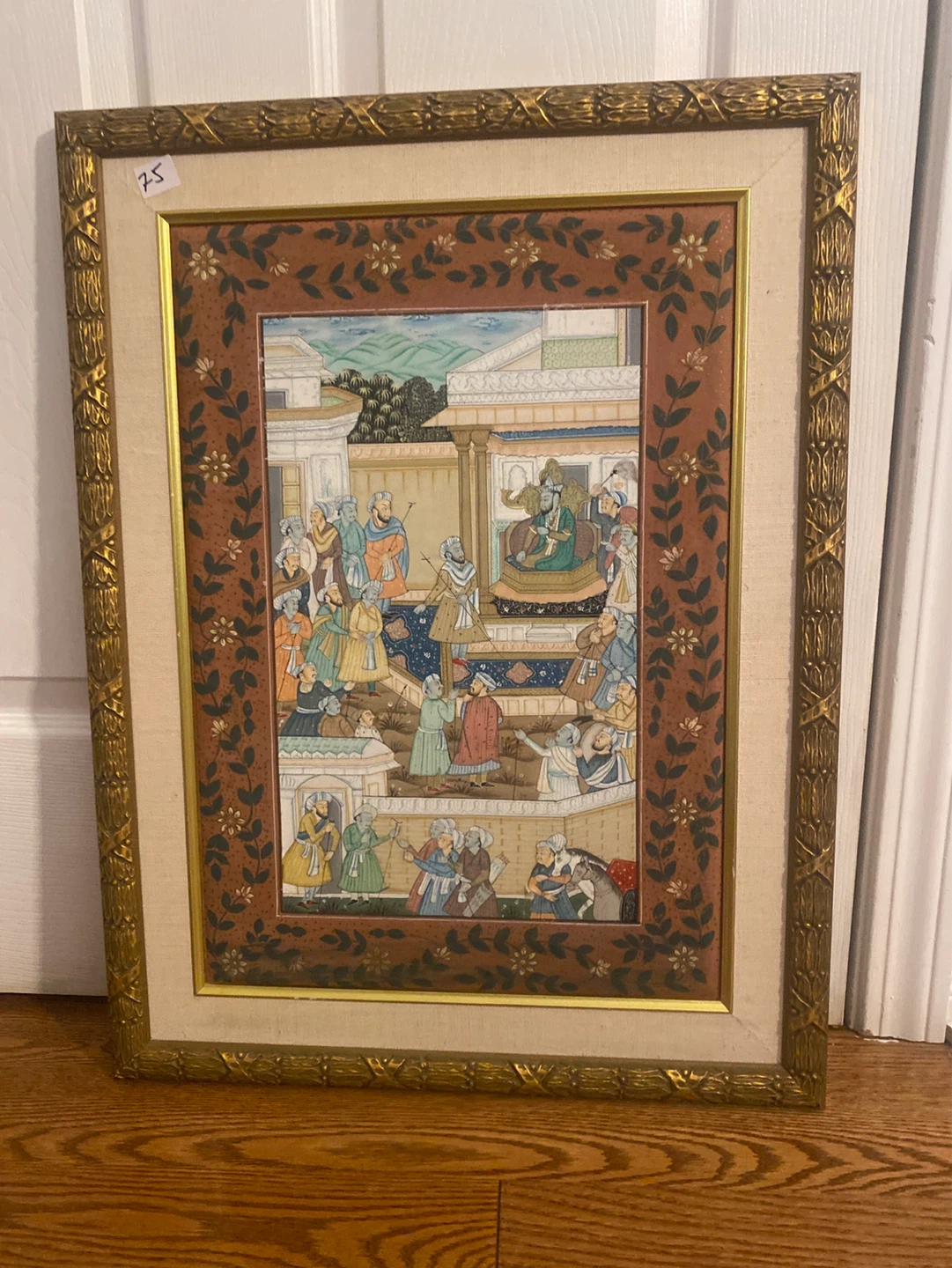 Framed Miniature Painting of a Royal Scene