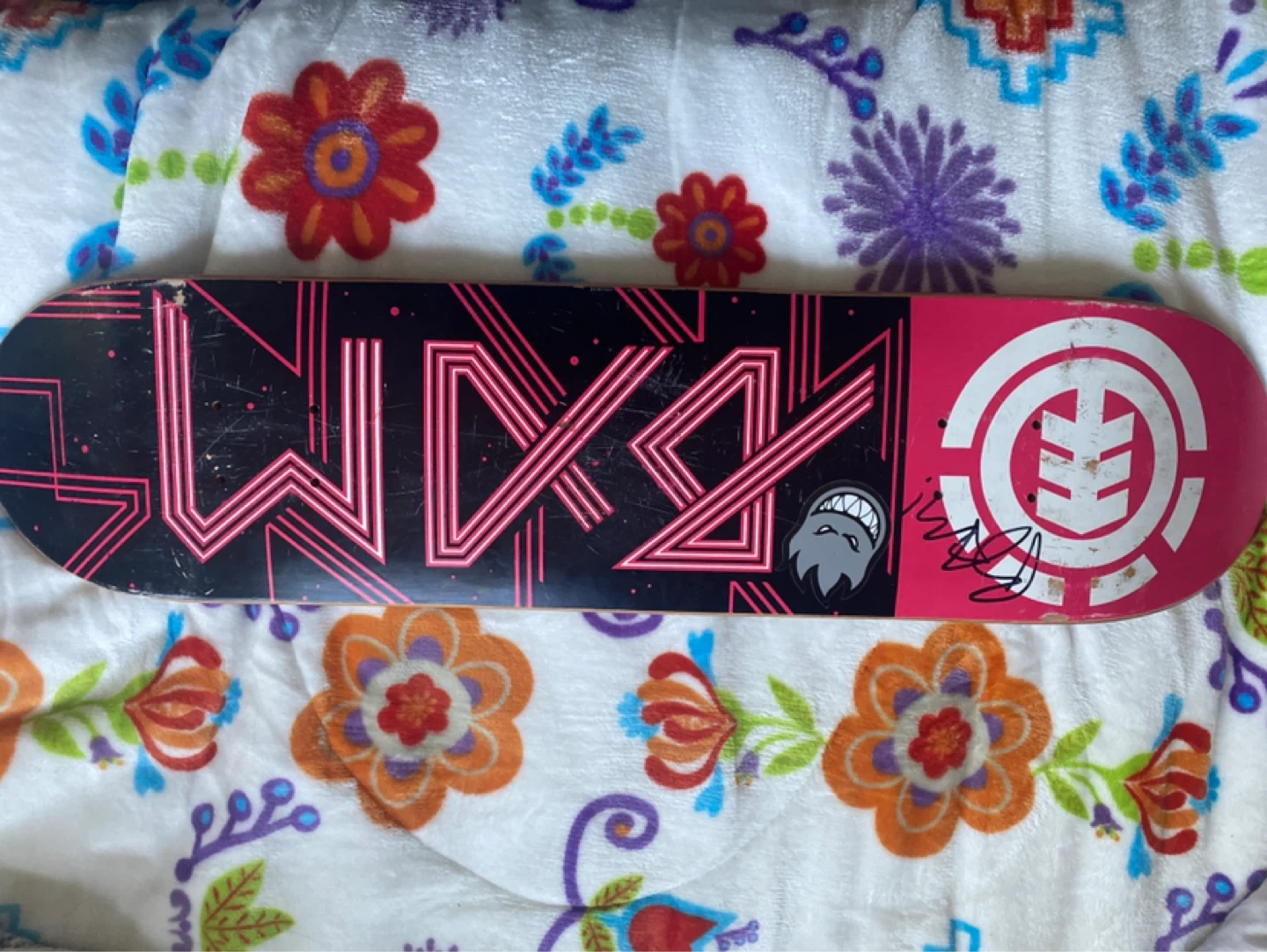 first element x bam 2017 rare skate deck signed by bam margera